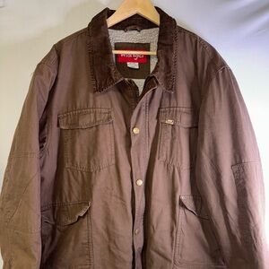 Wrangler Brown Sherpa Lined Barn Jacket Chore Coat 3XLT